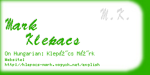 mark klepacs business card